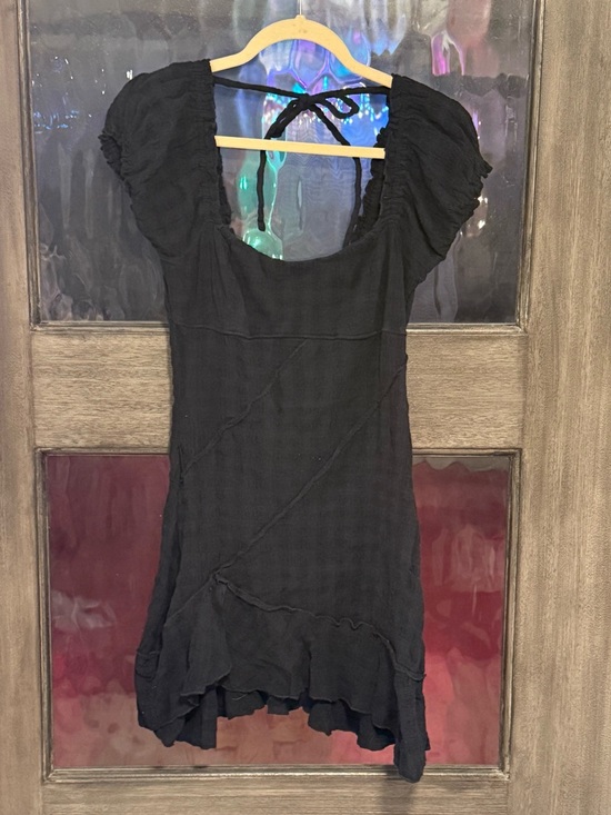 Free People Dresses & Skirts - Free People Endless Summer Elle Mini Dress size S Black Puff Sleeve